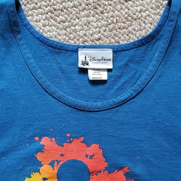 Vintage 1990s Disneyland Resort Mickey Mouse Silkscreened Colorful Tank Top - Picture 4 of 5